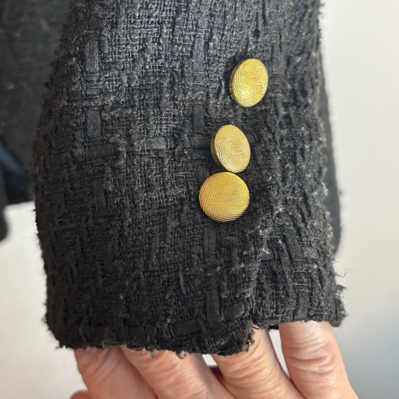 JASON WU Sz L Textured Fabric Double-Breasted Blazer with Gold Toned Buttons - Picture 7 of 13